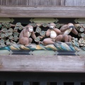 Die drei Affen. Das Original im Toshogu Tempel in Nikko