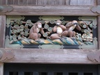 Die drei Affen. Das Original im Toshogu Tempel in Nikko